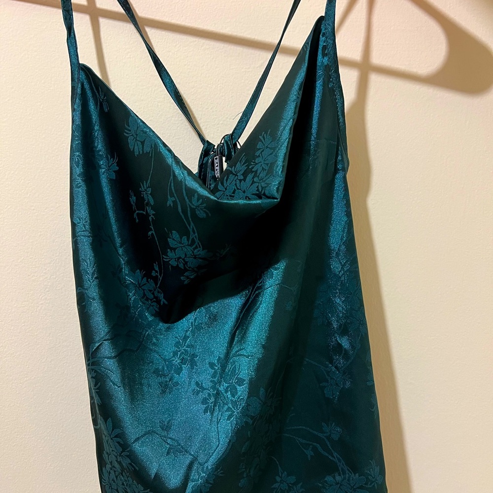 Silky cowl neck cami in deep aqua - Zaful brand, brand new, tags on